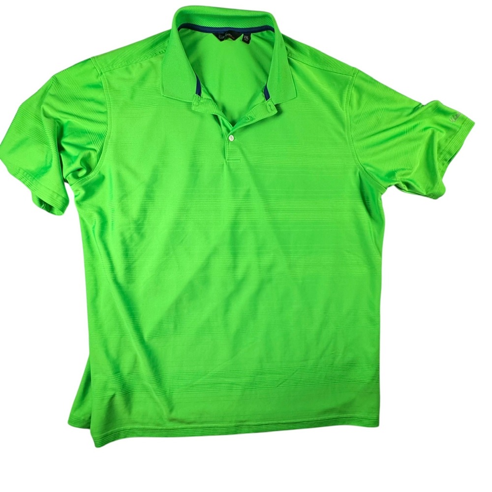 Walter Hagen Polo Shirt Men XXL‎ Lime Green Excellent Striped Golf Essentials